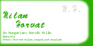milan horvat business card